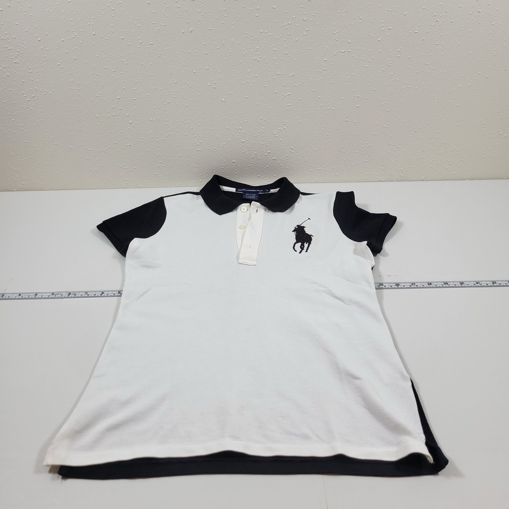 Ralph Lauren Golf Women's Polo Shirt‎ Size S White And Blue
